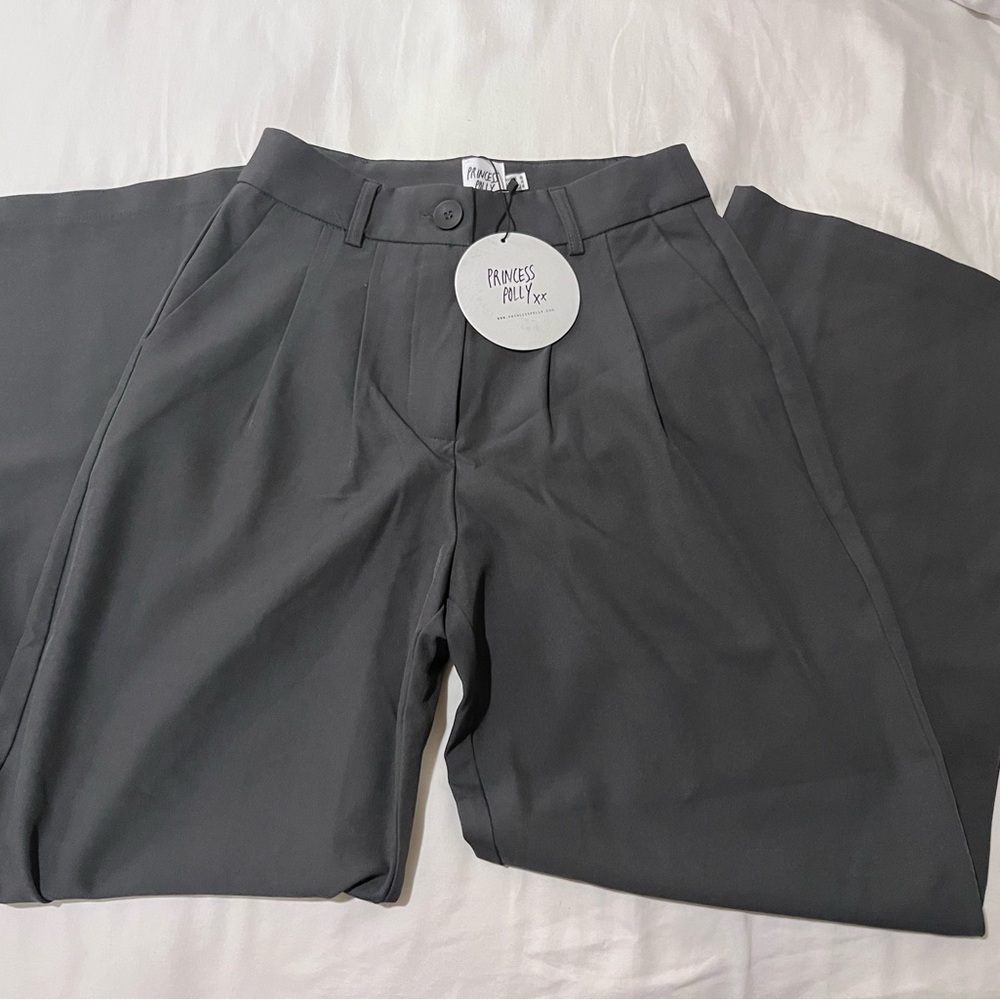 Princess Polly Archer Pants in Color Slate (PETITE!)